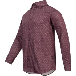 TED BAKER Pavia Star Geo Print Hombre Camisa de manga larga 272176-MARRÓN