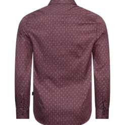 TED BAKER Pavia Star Geo Print Hombre Camisa de manga larga 272176-MARRÓN