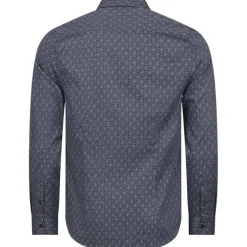 TED BAKER Pavia Star Geo Print Hombre Camisa de manga larga 272176-MARINA
