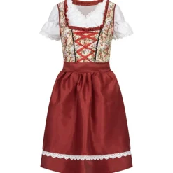 Traje tradicional tirolés Mujer Oktoberfest MIESEPETER® rojo vino