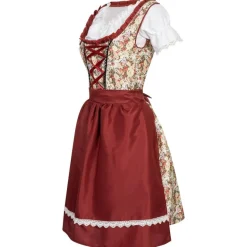Traje tradicional tirolés Mujer Oktoberfest MIESEPETER® rojo vino