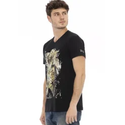 TRUSSARDI Action Hombre Conqueror Camiseta con cuello de pico Negro 2AT108003