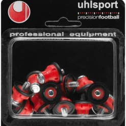Uhlsport Tacos de acero y nailon Set de 12 1007018010200 rojo