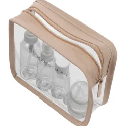 VERTICAL STUDIO "Terråk" Neceser con frascos de viaje beige