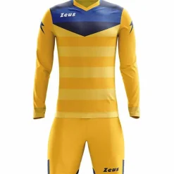 Zeus Argo Conjunto de portero Manga larga Camiseta con pantalones cortos amarillo Marino