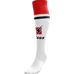 Zeus Calza United Medias de fútbol blanco rojo