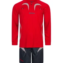 Zeus Hombre Conjunto de árbitro Camiseta con pantalón corto Rojo
