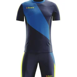 Zeus Kit Alex Hombre Conjunto de fútbol con Pantalones cortos royal blue amarillo neón