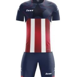 Zeus Kit Hero Conjunto de fútbol con Pantalones cortos azul rojo