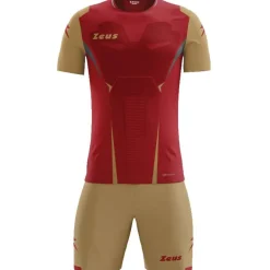 Zeus Kit Hero Conjunto de fútbol con Pantalones cortos oro rojo