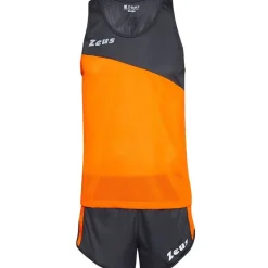 Zeus Kit Robert Hombre Conjunto de atletismo Camiseta con pantalones cortos naranja