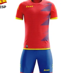 Zeus Mundial Teamwear Set Camiseta con pantalones cortos rojo amarillo