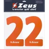 Zeus Números termoadhesivos 1-22 23cm naranja senior