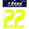 Zeus Números termoadhesivos 1-22 25cm senior amarillo neón