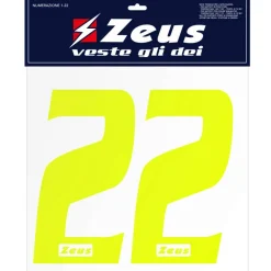 Zeus Números termoadhesivos 1-22 25cm senior amarillo neón