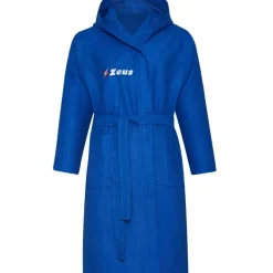 Zeus Unisex Albornoz de microfibra azul