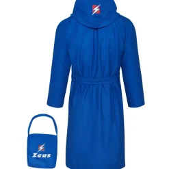 Zeus Unisex Albornoz de microfibra azul